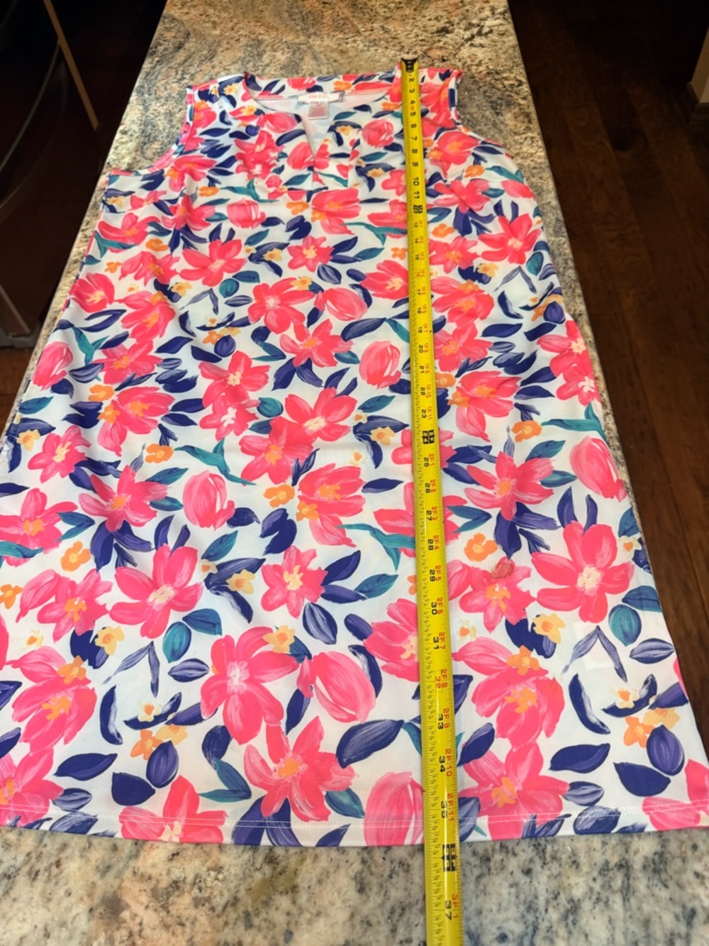 Stella Parker Floral Sleeveless Shift Dress Size M Pink Blue Spring Summer - Picture 8 of 10